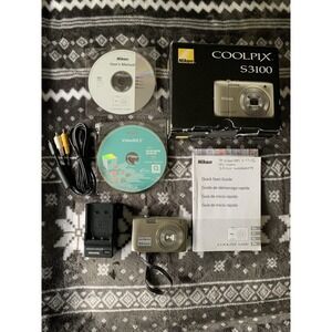 Vintage Nikon Cool Pix S3100 Digital Camera Open Box Complete